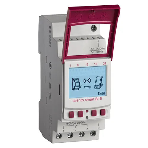 Digitale schakelklok 1-kanaal weekprogramma DIN-rail Grässlin Talento Smart B15
