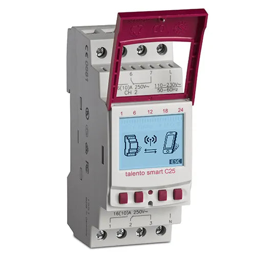 Digitale astroklok 2-kanaal DIN-rail Grässlin Talento smart C25