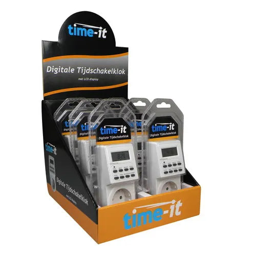 Digitale tijdschakelklok stopcontact 7 dagen 24 uur TIME-IT wit