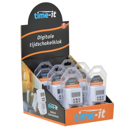 Digitale tijdschakelklok stopcontact mini 7 dagen 24 uur VB Extend wit
