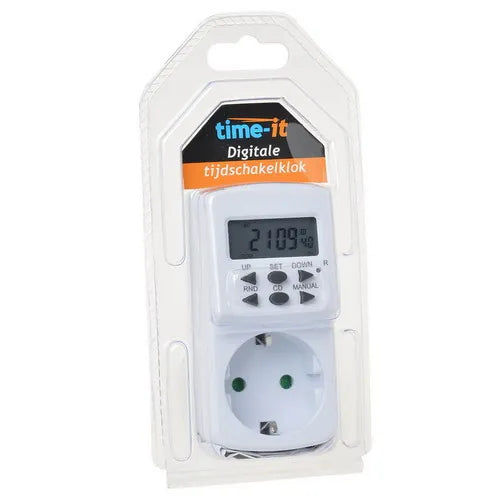 Digitale tijdschakelklok stopcontact mini 7 dagen 24 uur VB Extend wit