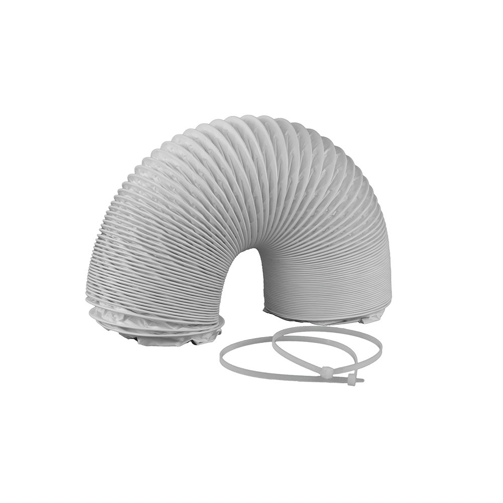 Nedco white 3-meter plastic dryer vent hose with 125mm diameter, flexible and suitable for efficient dryer air exhaust.
